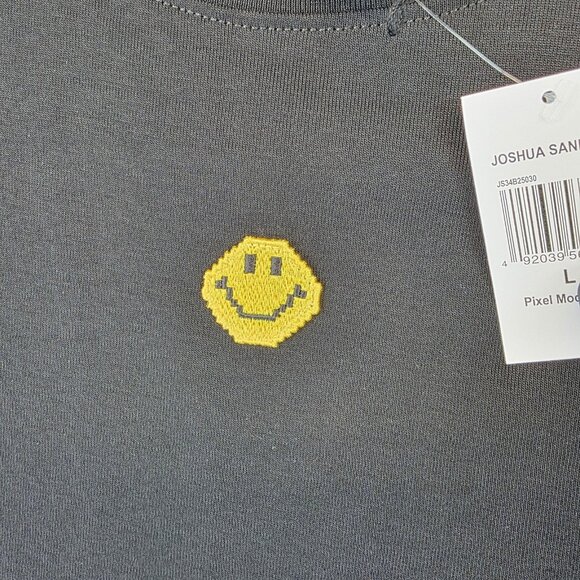 Joshua Sanders Shirt Womens Large Black Pixel Mock Neck Sleeveless Smiley Italy - Picture 3 of 13